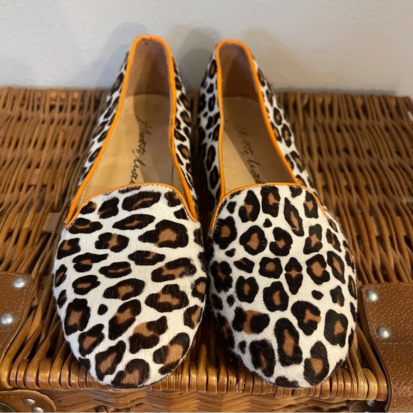 Alberto Moretti Loafers Women 37 Calf Hair Animal Print Flat Shoes US 6 Designer - Picture 2 of 8